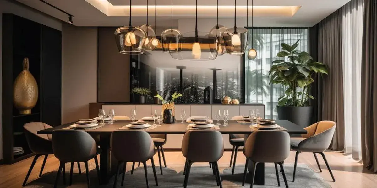 Premium living and dining interior representation